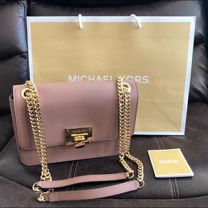 Michael Kors Tina Medium Shoulder Flap Dusty Rose